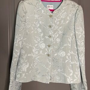 Armani Collezioni Floral Blazer - Light Gray vintage size 8